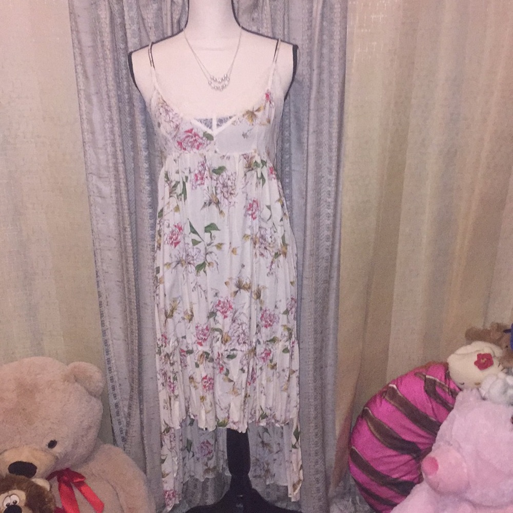 Lace Floral Hi-Low Dress